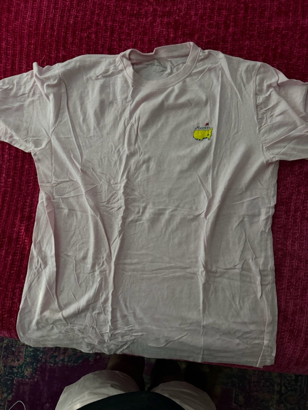 Masters Light Pink Short-Sleeve Tee with Yellow Logo